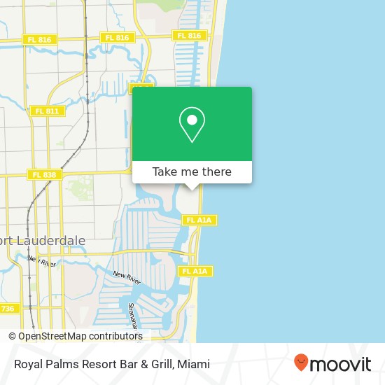 Mapa de Royal Palms Resort Bar & Grill, 717 Breakers Ave Fort Lauderdale, FL 33304