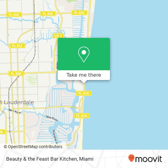 Mapa de Beauty & the Feast Bar Kitchen, 601 N Fort Lauderdale Beach Blvd Fort Lauderdale, FL 33304