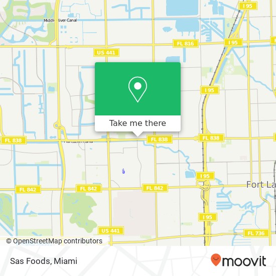Mapa de Sas Foods, 3291 W Sunrise Blvd Lauderhill, FL 33311