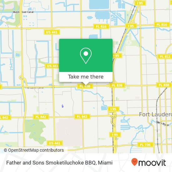 Mapa de Father and Sons Smoketiluchoke BBQ, 2941 W Sunrise Blvd Fort Lauderdale, FL 33311