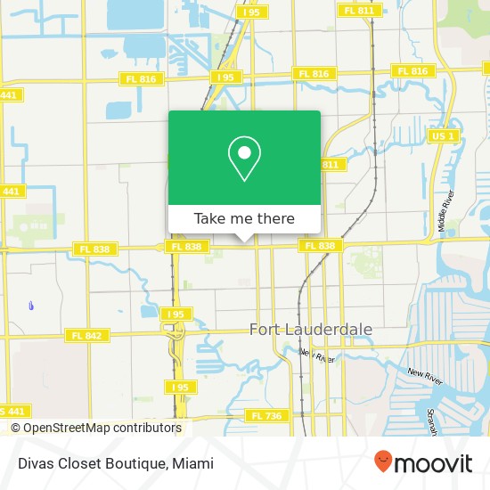 Mapa de Divas Closet Boutique, 1012 NW 10th Ave Fort Lauderdale, FL 33311