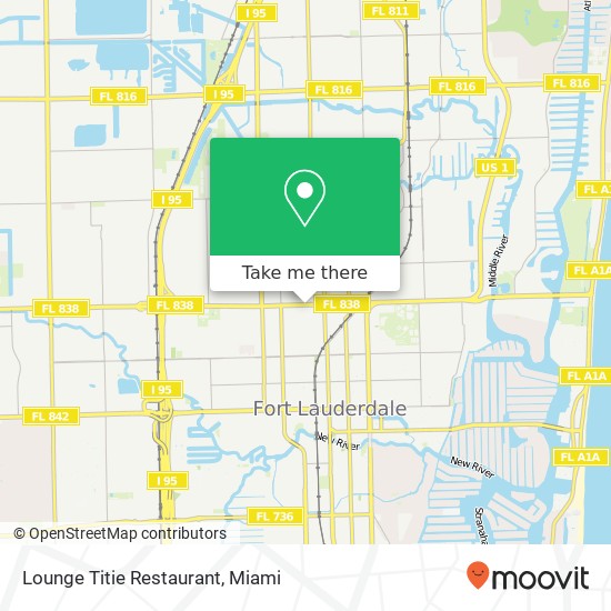 Mapa de Lounge Titie Restaurant, 300 W Sunrise Blvd Fort Lauderdale, FL 33311