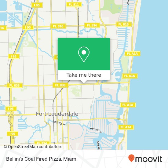 Mapa de Bellini's Coal Fired Pizza, 1535 E Sunrise Blvd Fort Lauderdale, FL 33304