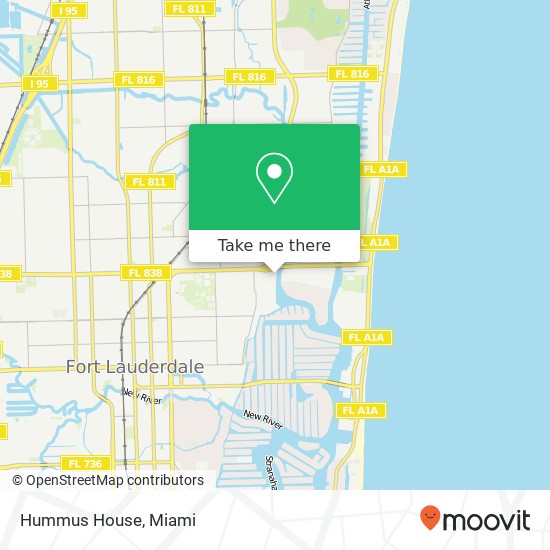 Mapa de Hummus House, 900 NE 20th Ave Fort Lauderdale, FL 33304