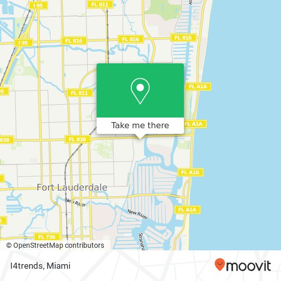 Mapa de I4trends, 1930 E Sunrise Blvd Fort Lauderdale, FL 33304