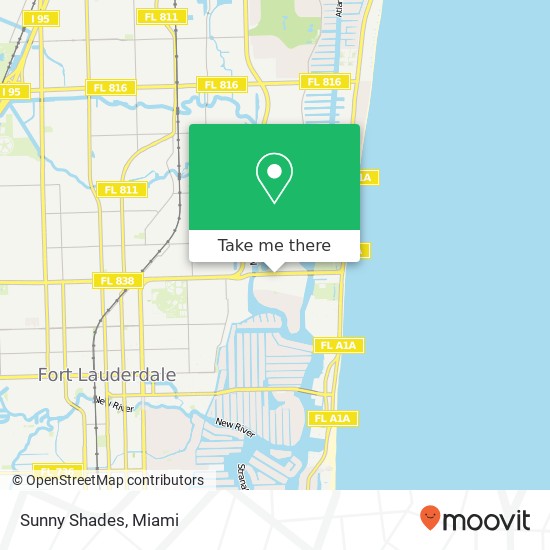 Mapa de Sunny Shades, 2414 E Sunrise Blvd Fort Lauderdale, FL 33304
