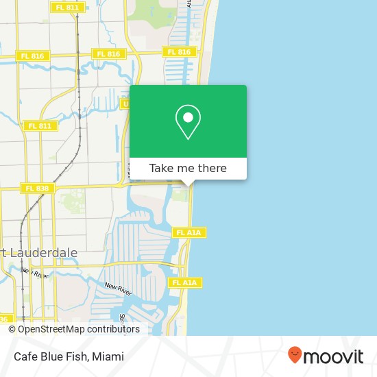 Mapa de Cafe Blue Fish, 3134 NE 9th St Fort Lauderdale, FL 33304
