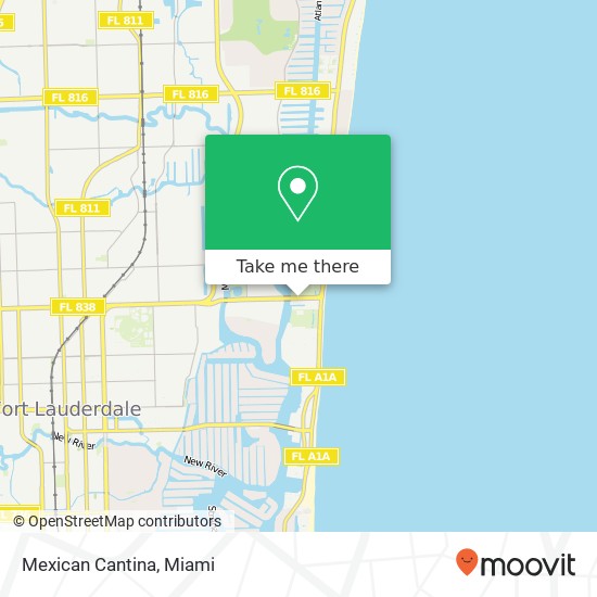 Mapa de Mexican Cantina, 2870 E Sunrise Blvd Fort Lauderdale, FL 33304