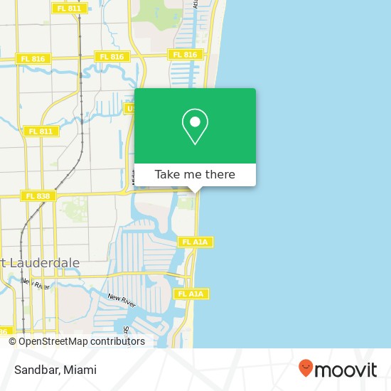 Mapa de Sandbar, 900 Sunrise Ln Fort Lauderdale, FL 33304