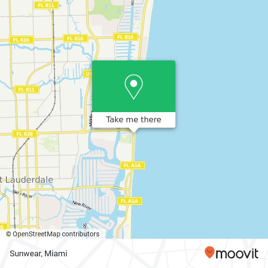 Mapa de Sunwear, 853 N Fort Lauderdale Beach Blvd Fort Lauderdale, FL 33304
