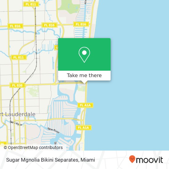 Mapa de Sugar Mgnolia Bikini Separates, 931 Sunrise Ln Fort Lauderdale, FL 33304