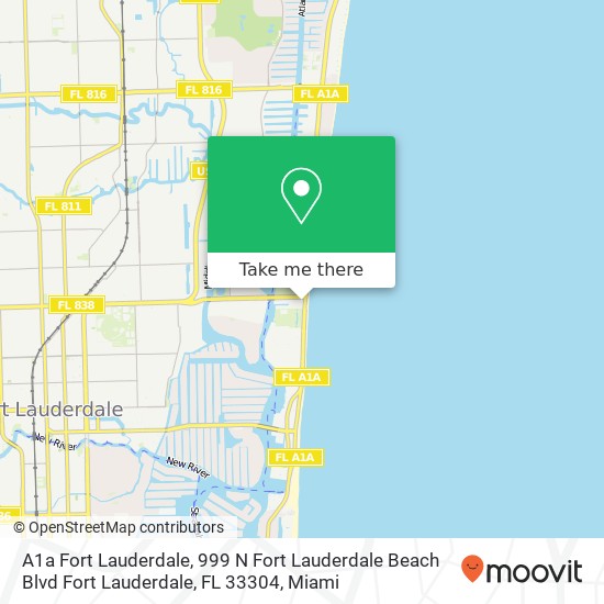 Mapa de A1a Fort Lauderdale, 999 N Fort Lauderdale Beach Blvd Fort Lauderdale, FL 33304