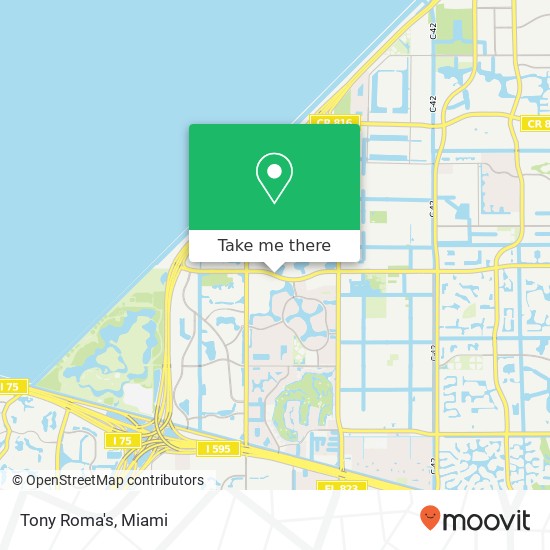 Mapa de Tony Roma's, 12801 W Sunrise Blvd Sunrise, FL 33323