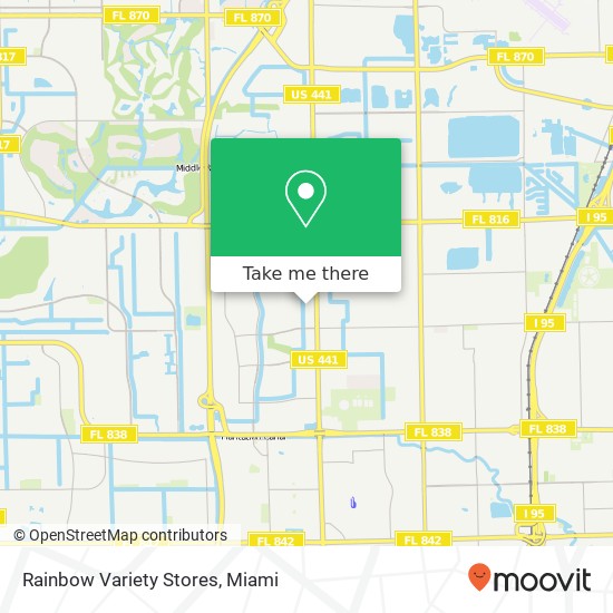 Mapa de Rainbow Variety Stores, 4124 NW 21st St Lauderhill, FL 33313