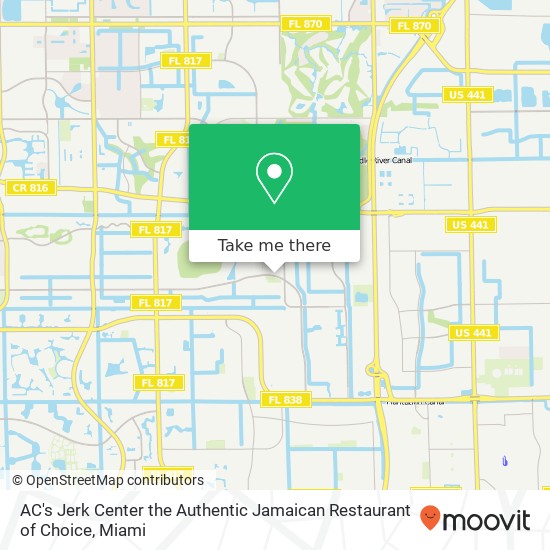 Mapa de AC's Jerk Center the Authentic Jamaican Restaurant of Choice, 6499 Sunset Strip Sunrise, FL 33313