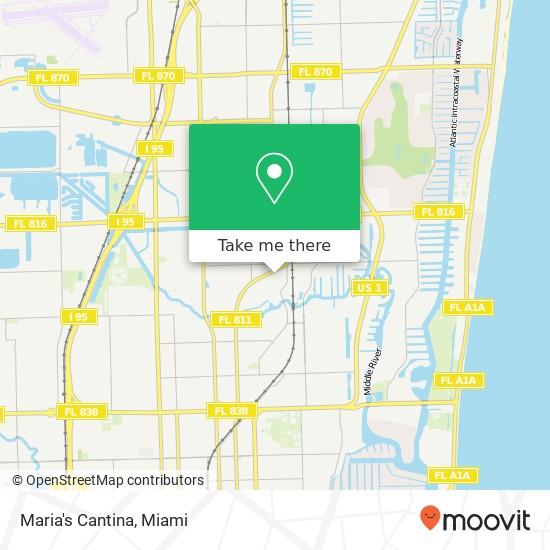Mapa de Maria's Cantina, 2300 NE 9th Ave Wilton Manors, FL 33305