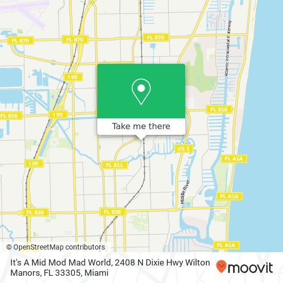 Mapa de It's A Mid Mod Mad World, 2408 N Dixie Hwy Wilton Manors, FL 33305