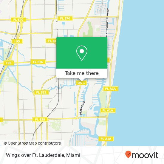 Mapa de Wings over Ft. Lauderdale, 2392 N Federal Hwy Fort Lauderdale, FL 33305