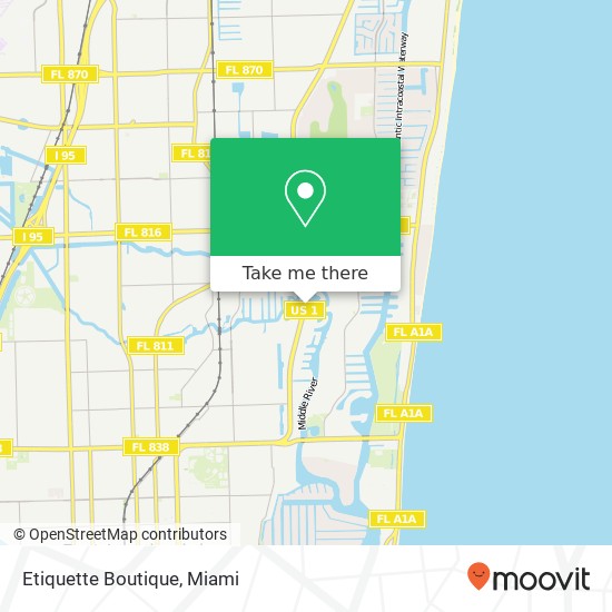 Mapa de Etiquette Boutique, 2368 N Federal Hwy Fort Lauderdale, FL 33305