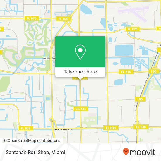 Santana's Roti Shop, 2876 N State Road 7 Fort Lauderdale, FL 33313 map