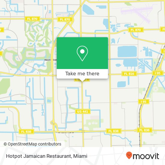 Mapa de Hotpot Jamaican Restaurant, 2876 N State Road 7 Lauderdale Lakes, FL 33313