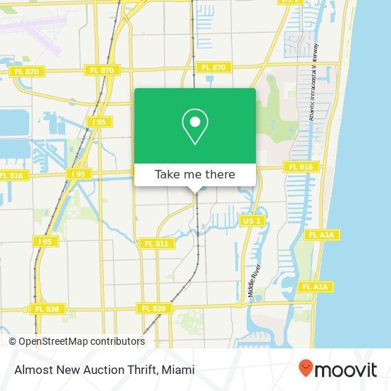 Mapa de Almost New Auction Thrift, 2716 N Dixie Hwy Wilton Manors, FL 33334