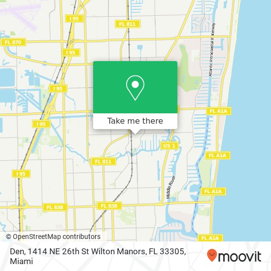 Den, 1414 NE 26th St Wilton Manors, FL 33305 map