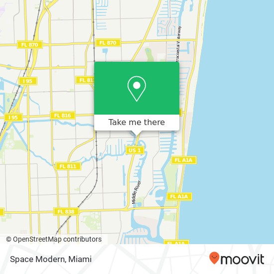 Mapa de Space Modern, 2335 NE 26th St Fort Lauderdale, FL 33305