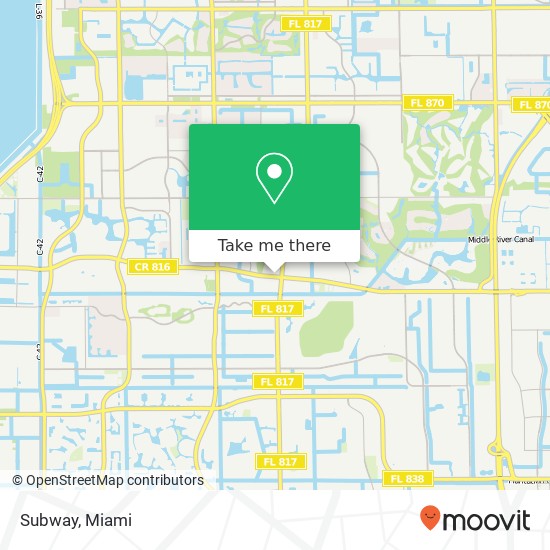Mapa de Subway, 8081 W Oakland Park Blvd Sunrise, FL 33351