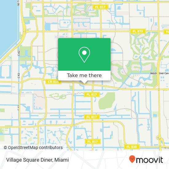 Mapa de Village Square Diner, 8344 W Oakland Park Blvd Sunrise, FL 33351