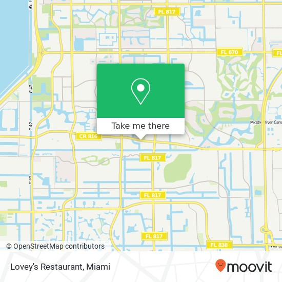 Mapa de Lovey's Restaurant, 8336 W Oakland Park Blvd Sunrise, FL 33351