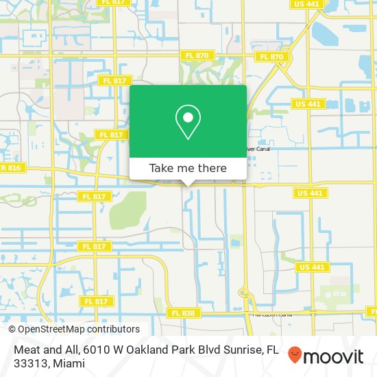 Mapa de Meat and All, 6010 W Oakland Park Blvd Sunrise, FL 33313