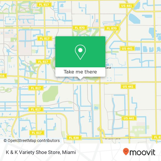 Mapa de K & K Variety Shoe Store, 5957 W Oakland Park Blvd Lauderhill, FL 33319