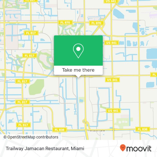 Mapa de Trailway Jamacan Restaurant, 2988 NW 55th Ave Fort Lauderdale, FL 33313