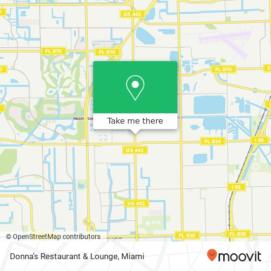 Mapa de Donna's Restaurant & Lounge, 3294 N SR-7 Lauderdale Lakes, FL 33319