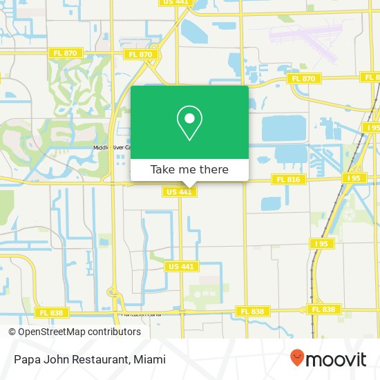 Mapa de Papa John Restaurant, NW 38th Ave Lauderdale Lakes, FL 33311