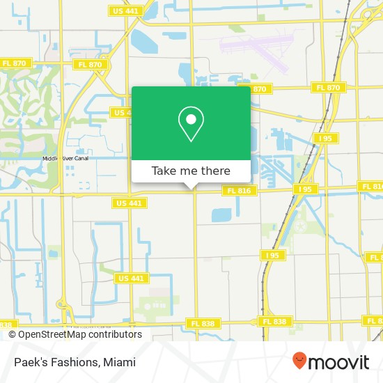 Mapa de Paek's Fashions, 3161 W Oakland Park Blvd Oakland Park, FL 33311
