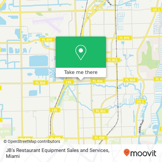 Mapa de JB's Restaurant Equipment Sales and Services, 761 W Oakland Park Blvd Oakland Park, FL 33311