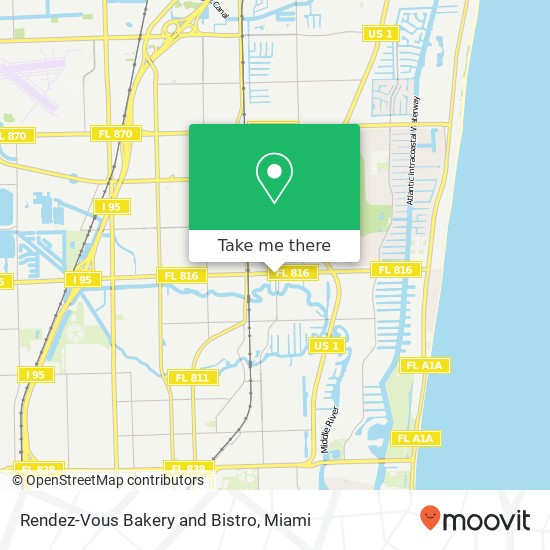 Mapa de Rendez-Vous Bakery and Bistro, 1576 E Oakland Park Blvd Oakland Park, FL 33334