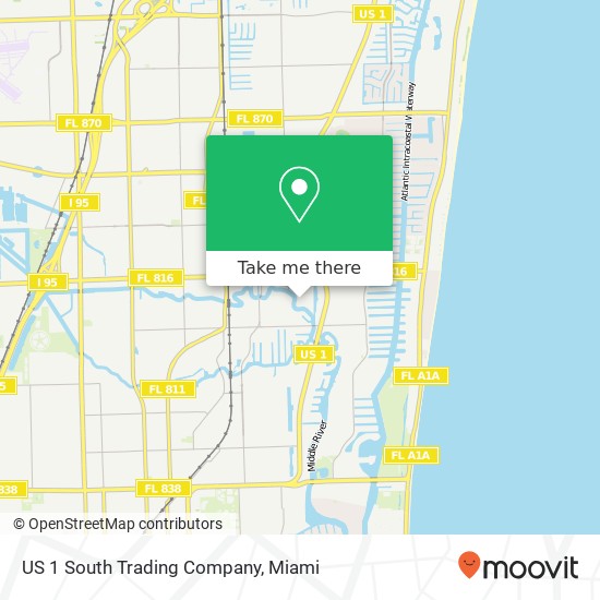 Mapa de US 1 South Trading Company, 2800 Coral Shores Dr Fort Lauderdale, FL 33306