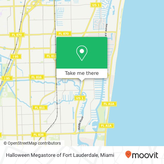 Halloween Megastore of Fort Lauderdale, 2871 N Federal Hwy Fort Lauderdale, FL 33306 map