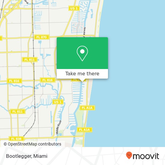 Mapa de Bootlegger, 3003 NE 32nd Ave Fort Lauderdale, FL 33308