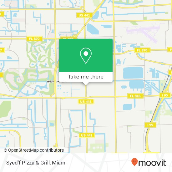 Mapa de Syed'f Pizza & Grill, 3630 N State Road 7 Lauderdale Lakes, FL 33319