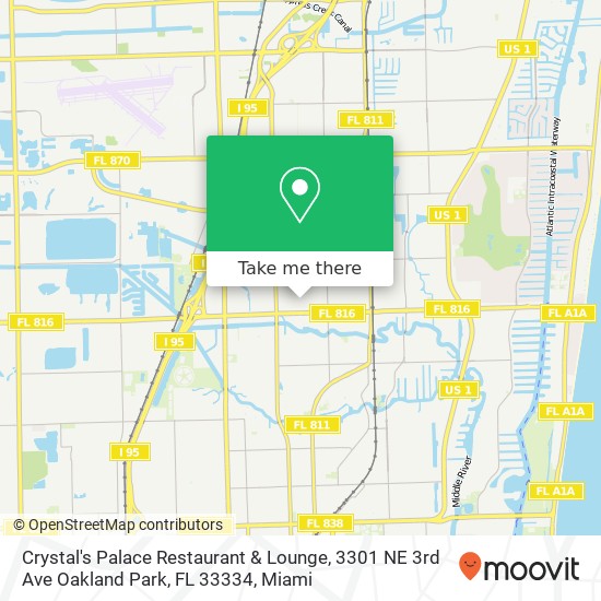 Crystal's Palace Restaurant & Lounge, 3301 NE 3rd Ave Oakland Park, FL 33334 map