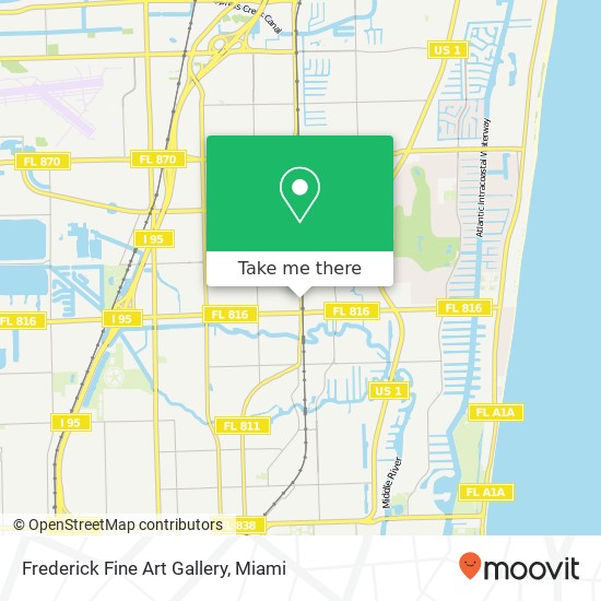 Mapa de Frederick Fine Art Gallery, 3275 N Dixie Hwy Oakland Park, FL 33334