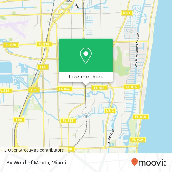 Mapa de By Word of Mouth, 3200 NE 12th Ave Oakland Park, FL 33334
