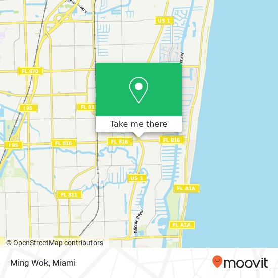 Mapa de Ming Wok, 3200 N Federal Hwy Fort Lauderdale, FL 33306