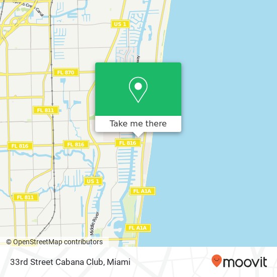 33rd Street Cabana Club map