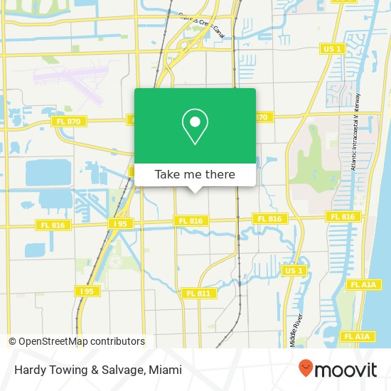 Hardy Towing & Salvage, 390 NE 36th St Oakland Park, FL 33334 map