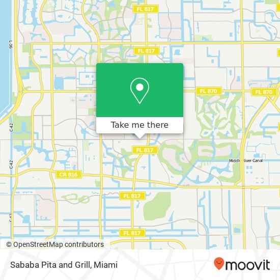 Mapa de Sababa Pita and Grill, 7794 NW 44th St Sunrise, FL 33351